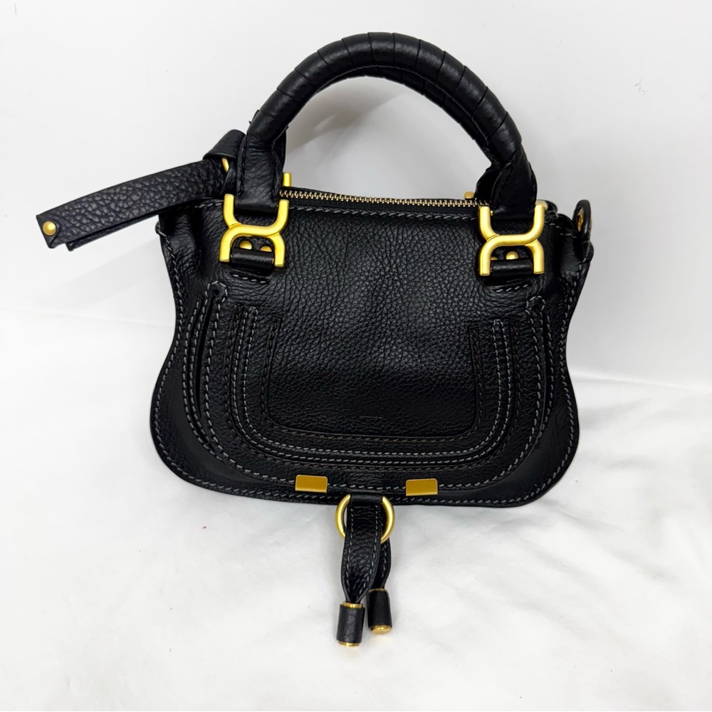 Chloe Mini Marcie Black Leather 2 Way Bag